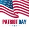 Patriot Day background with waving United States national flag.