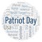 Patriot Day in a circle shape word cloud.