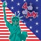 Patriot day. Labor day. Statue of Liberty. Vector patriotic illustration for USA holidays. July 4th. Independence Day. Cute