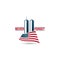 Patriot Day logo with Twin Towers on american flag