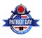 Patriot day seal. fire fighters illustration