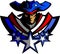 Patriot Mascot with Stars and Hat Vector Graphic