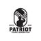 Patriot silhouette salute the flag logo design