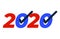 Patriotic 2020 voting poster. Presidential election 2020 in USA. Typographic banner of the United States