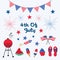 Patriotic 4th of July Icons