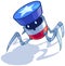 Patriotic American bug robot vector cartoon