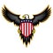 Patriotic American Eagle, Wings Spread, Holding Shield