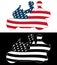 Patriotic American Flag Touring Motorcycle Isolated Silhouette Vector Illustration