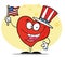 Patriotic American Heart Waving A Flag