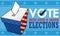Patriotic Ballot Box Ready for the American Elections, Vector Illustration