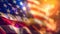 Patriotic Bliss: US Flag Art in Bokeh Background