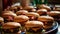 Patriotic Burger - Mini American Flags and Gourmet Delights - Generative AI