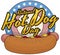 Patriotic Button to Celebrate American National Hot Dog Day, Vector Illustration