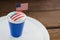 Patriotic coffee with American flag