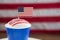 Patriotic coffee with American flag