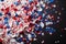 patriotic and colorful confetti for the 4th of july holiday