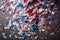 patriotic and colorful confetti for the 4th of july holiday