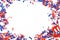 Patriotic confetti background of 4th of July