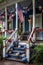 patriotic decorations on a front porch