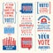 Patriotic design elements and motivational messages to encourage voting