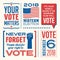 Patriotic elements and motivational messages to encourage voting