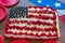 Patriotic flag cake and decor