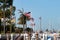 Patriotic flags in Newport Beach Harbor California