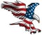 Patriotic Flying American Flag Eagle Vector Illustration