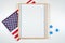 Patriotic Fourth of July, Independence Day theme craft product mockup.