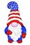 Patriotic gnome in american flag colors