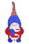 Patriotic gnome in american flag colors with heart