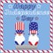 Patriotic Gnome set on blue background. Gnomes to celebrate 4th of July Day