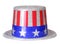 Patriotic Hat with American Flag isolated