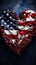 Patriotic heart formed by USA flag celebrates Independence Day with heartfelt fervor