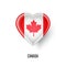 Patriotic heart symbol with Canada flag