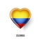 Patriotic heart symbol with Colombia flag