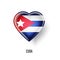 Patriotic heart symbol with Cuba flag