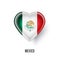 Patriotic heart symbol with Mexico flag