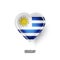 Patriotic heart symbol with Uruguay flag