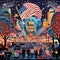 Patriotic Mosaic: Colors of a Nation