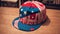 Patriotic Pride Uncle Sam Hat and American Flag.AI Generated