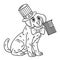 Patriotic Puppy Isolated Coloring Page for Kids