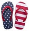 Patriotic Red White and Blue Flip Flop Sandals