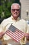 Patriotic Retired Man With Usa Flag