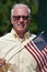 Patriotic Retired Man With Usa Flag Independence Day