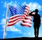 Patriotic Soldier Salute American Flag Background