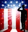 Patriotic Soldier Saluting American Flag