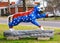 Patriotic Themed Hand Painted Tiger Statue, Memphis Tennessee