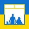 Patriotic Ukrainian family illustration. Pray for Ukraine