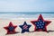 Patriotic USA background on the sandy beach